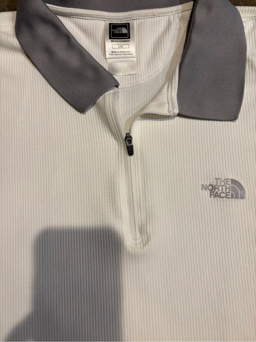 The North Face White Polo with Gray Collar Vapor wick